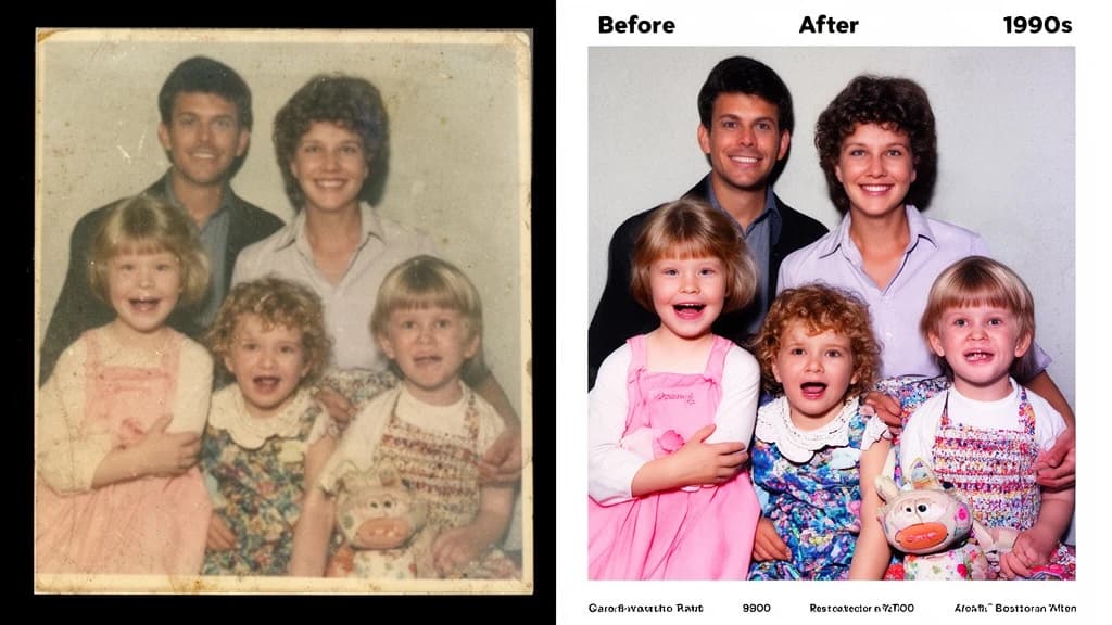 오래된 가족 사진 복원 전후